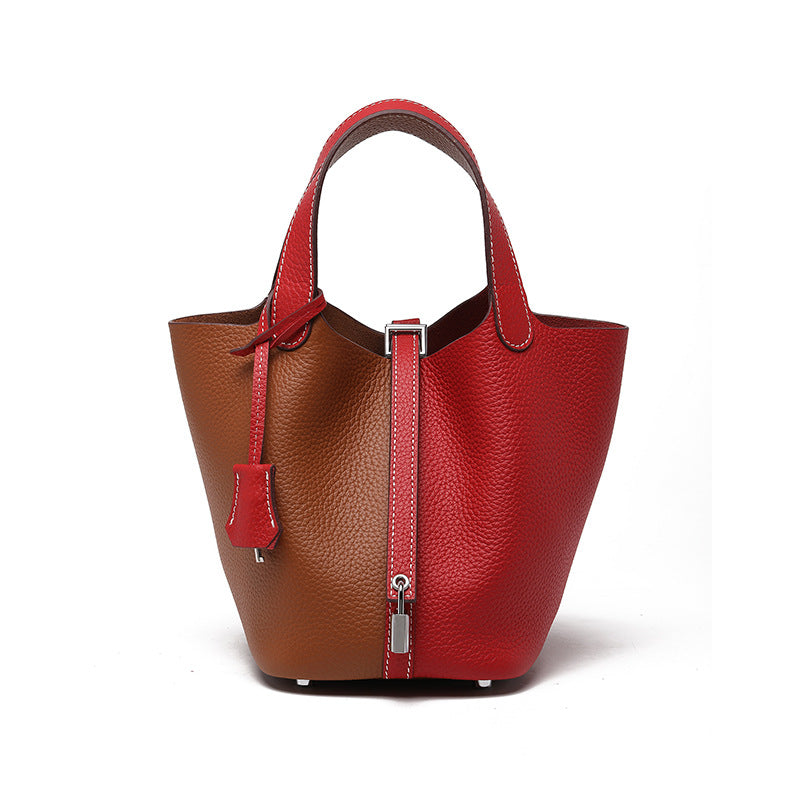 Genuine Leather Bucket Bag