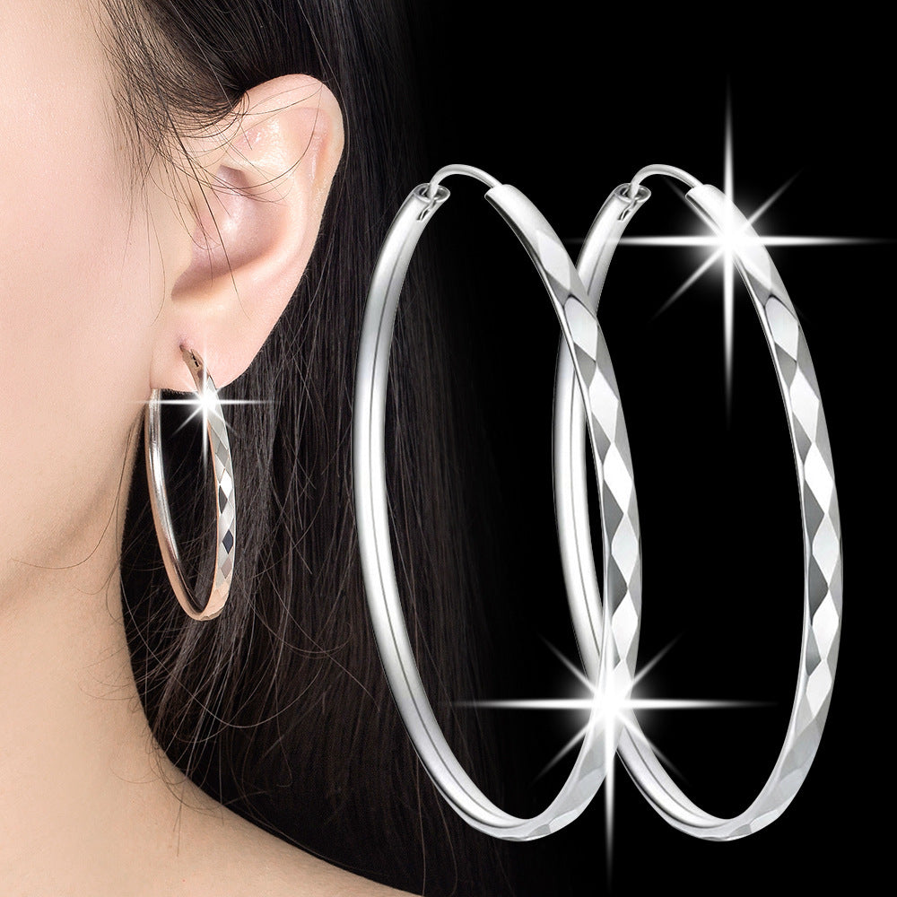 Oversized Rhombus Cut-Out Hoop Earrings