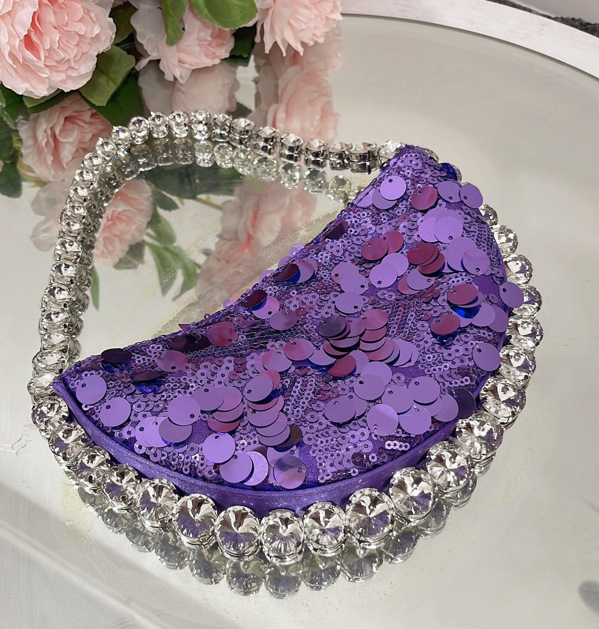 Women's bag with super shiny sequins inlaid with diamonds underarm bag with rhinestones shoulder bag for carrying
