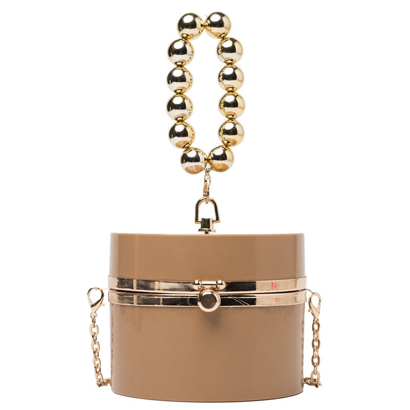 Diamond Pearl Round Clutch