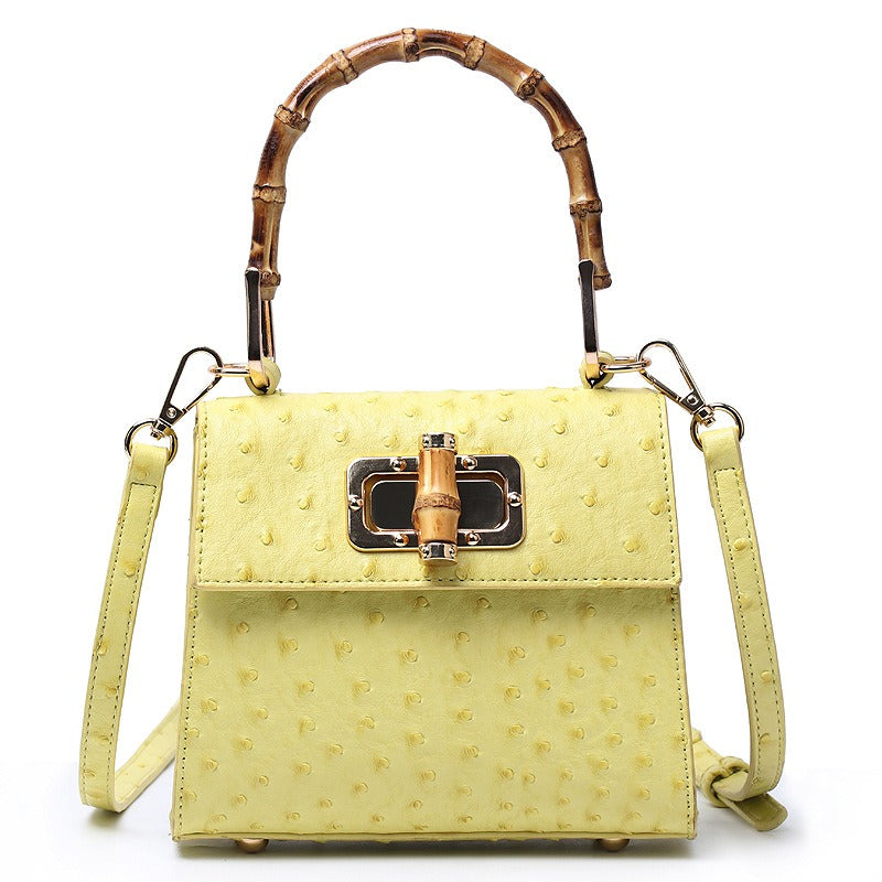 Ostrich Pattern Buckle Crossbody Bag