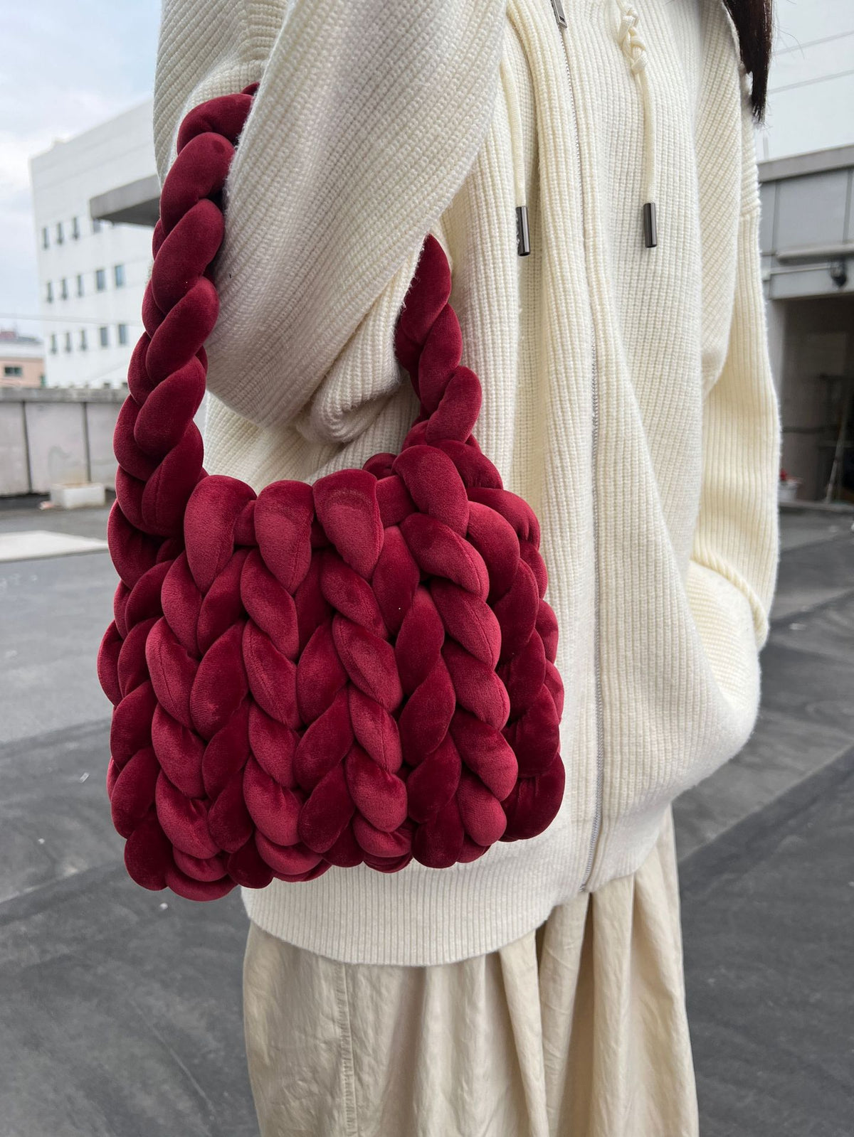 Crystal Velvet Woven Mailman Bag