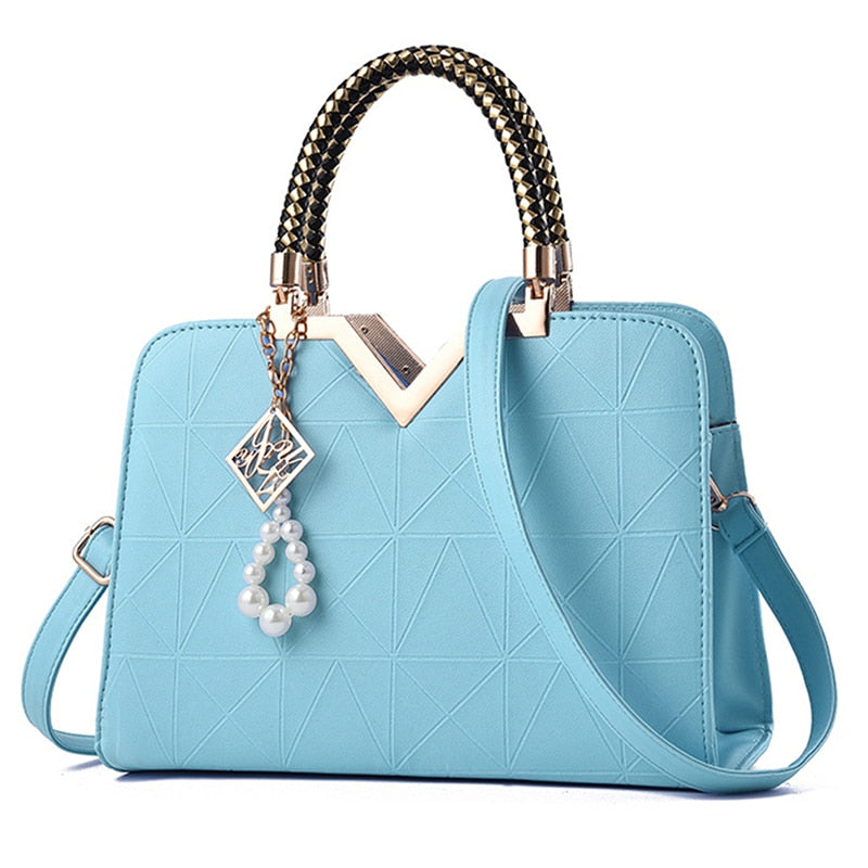 Embroidered Top-Handle Bag