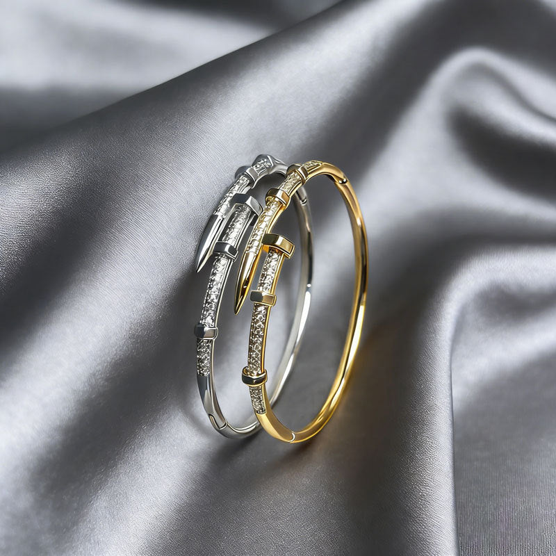 Rhinestone 18K Rose Gold Couple Bracelet