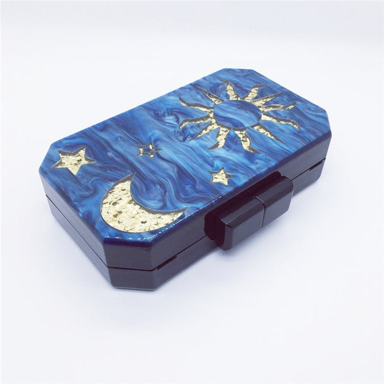 Star Moon Acrylic Evening Bag