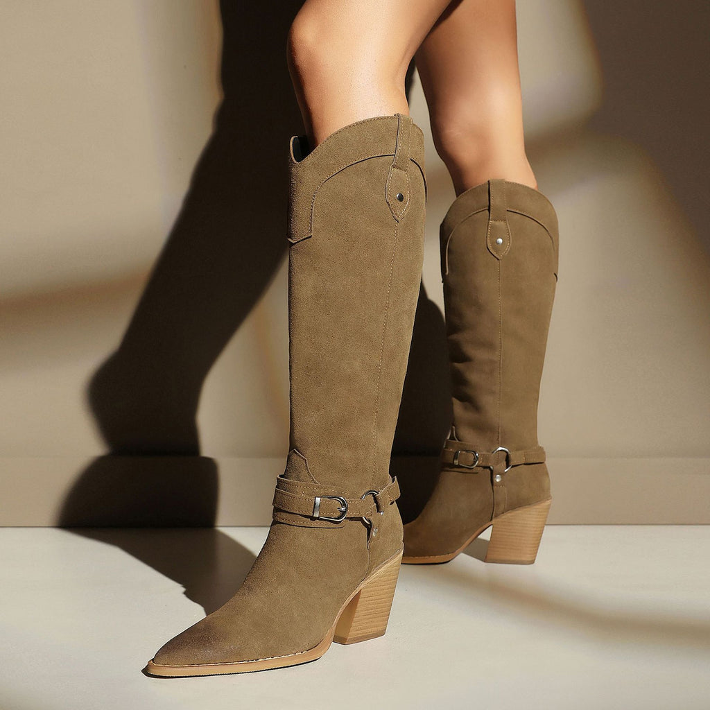 High Heel Thick Sole Western Boots