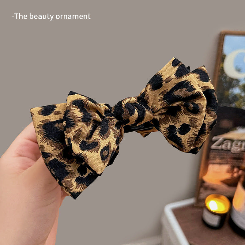 Leopard Print Bow Hair Clip