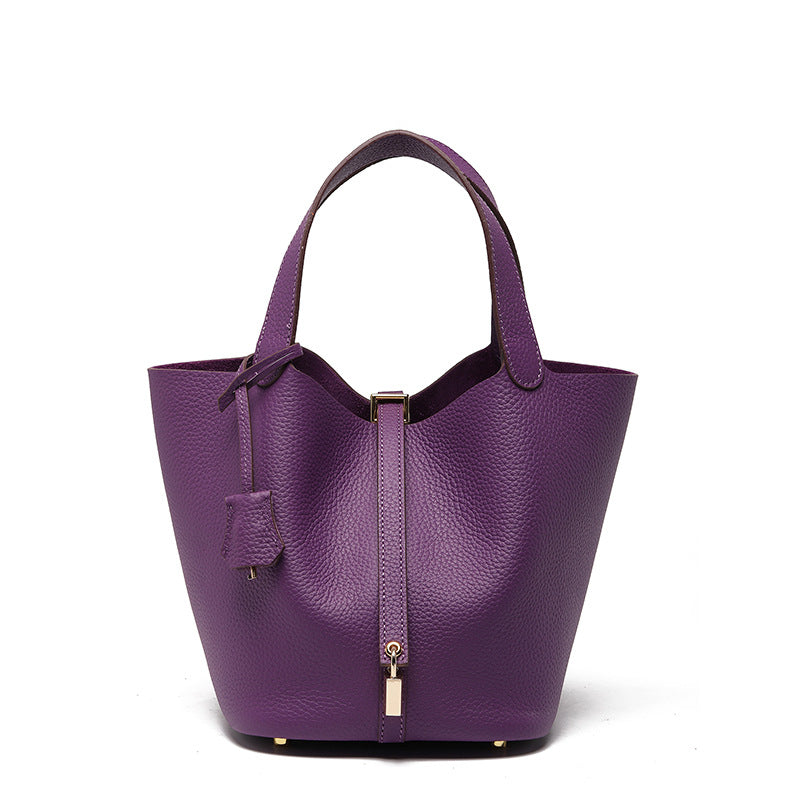Genuine Leather Bucket Bag