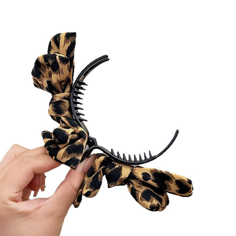 Leopard Print Bow Hair Clip
