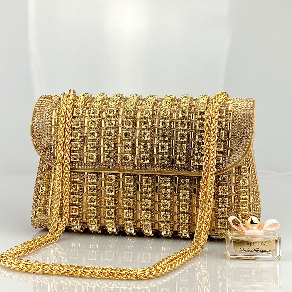 Rhinestone Brooch Evening Clutch