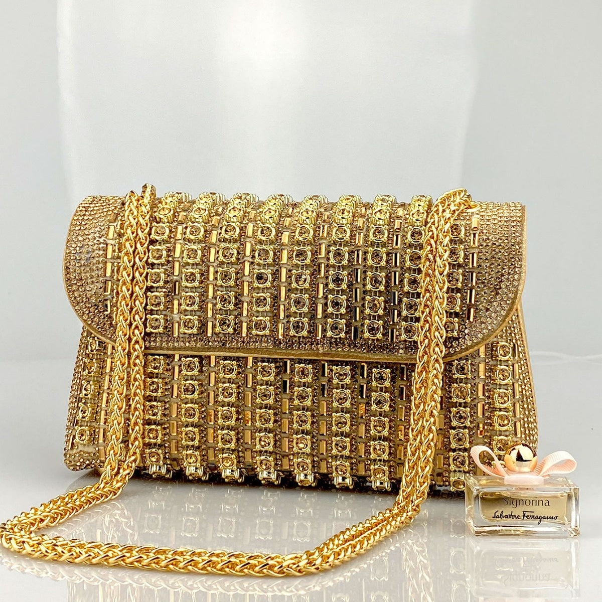 Rhinestone Brooch Evening Clutch