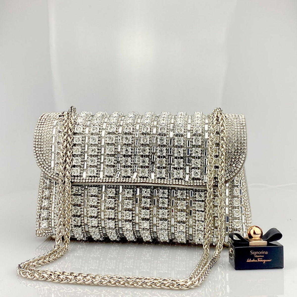 Rhinestone Brooch Evening Clutch