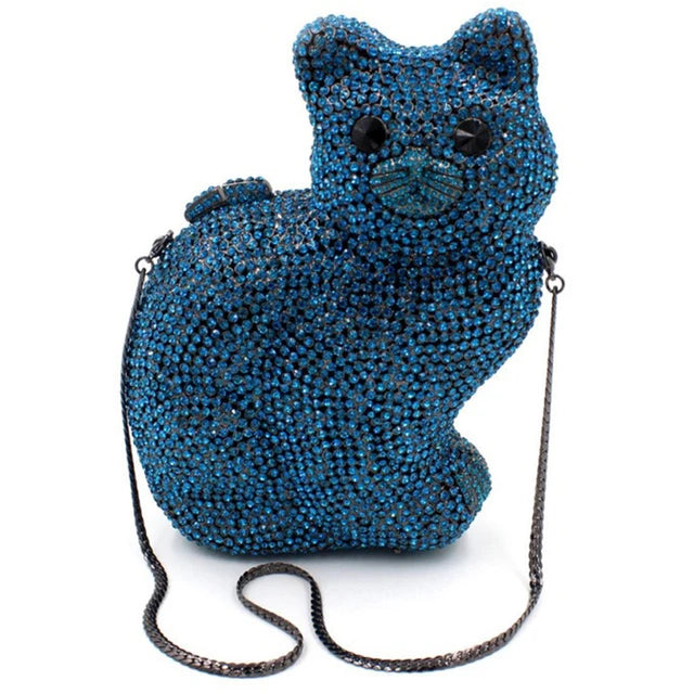 Crystal Cat Shape Rhinestone Clutch