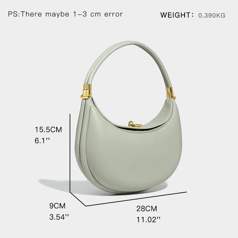 Half Moon Soft Leather Shoulder Bag