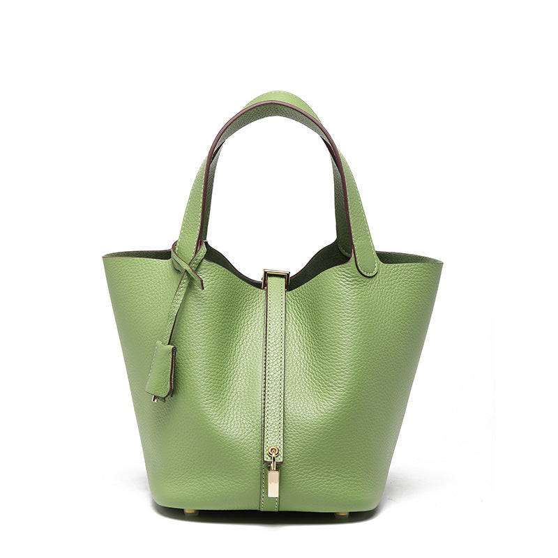 Genuine Leather Bucket Bag