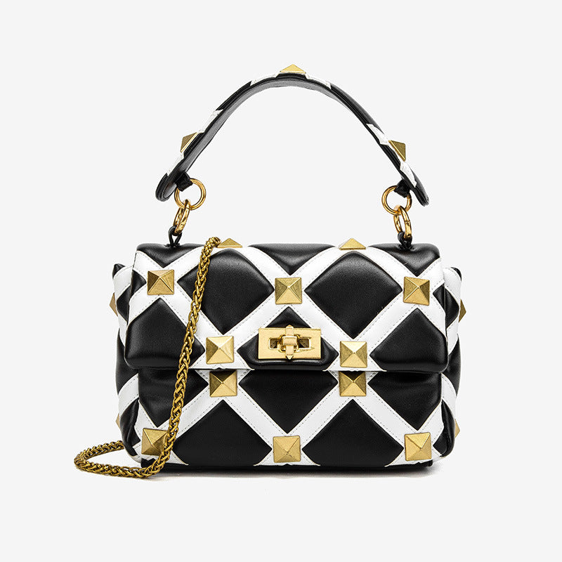 Plaid Structured Shoulder Bag
