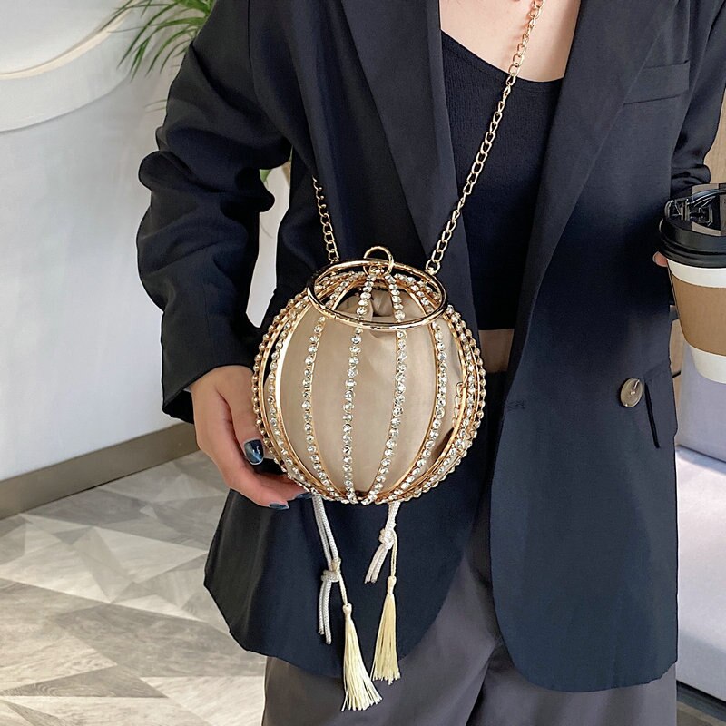 Diamond Pearl Flower Evening Bag