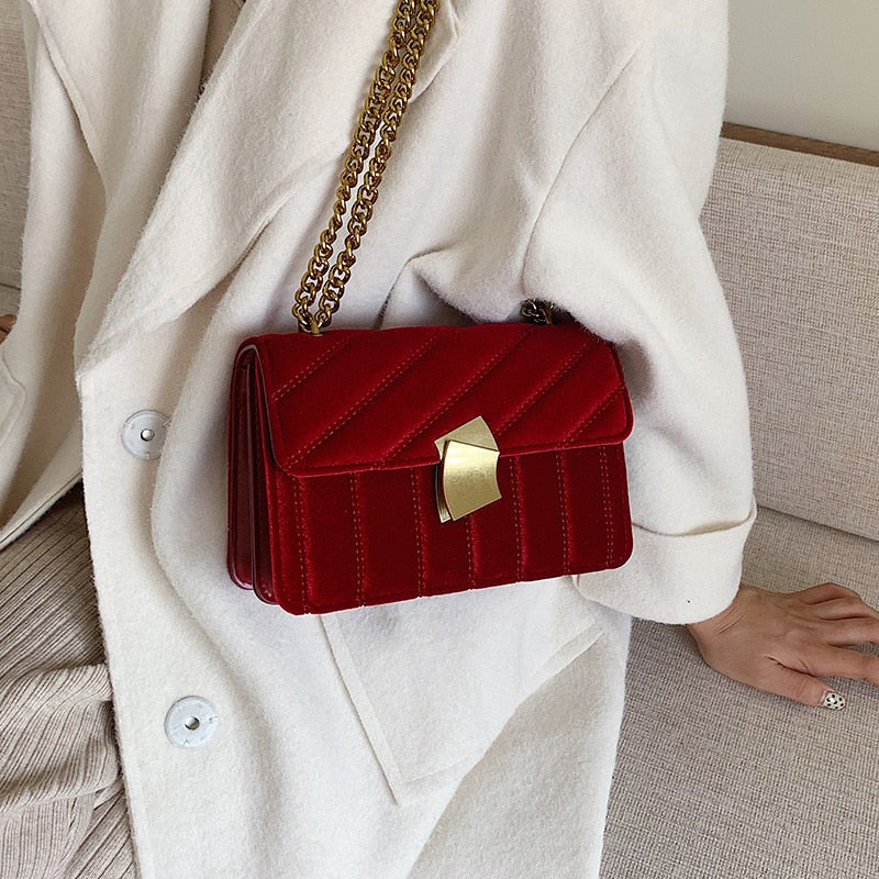 Vintage Velvet Chain Bag
