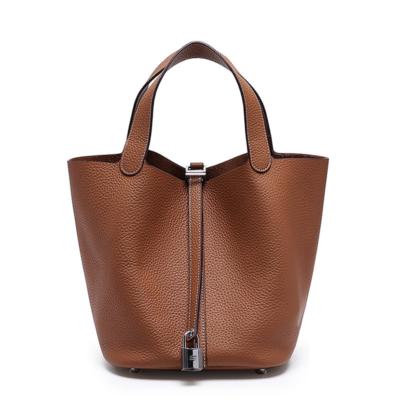 Genuine Leather Bucket Bag