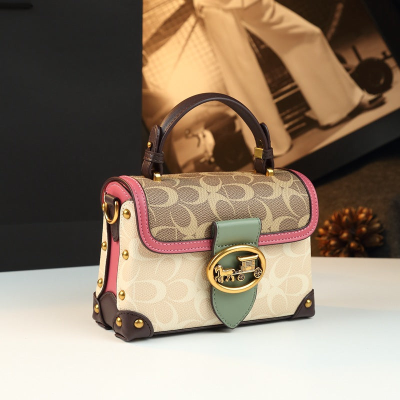 Magenta Mini Square Crossbody Bag