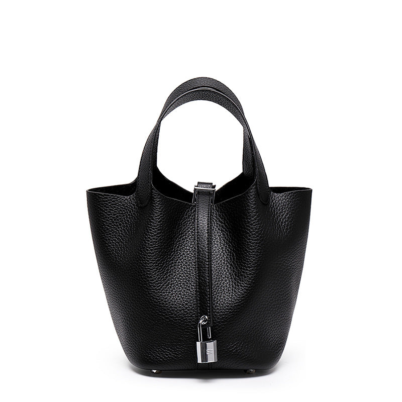 Genuine Leather Bucket Bag