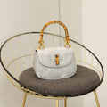 Bamboo Handle Saddle Crossbody Bag