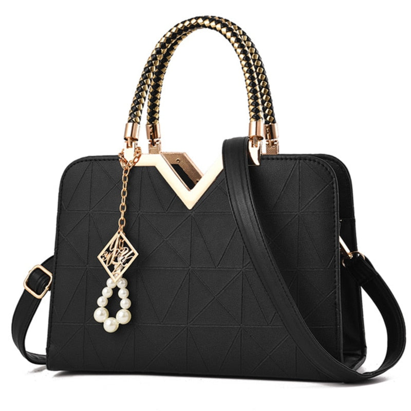 Embroidered Top-Handle Bag