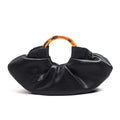 Ruched PU Leather Dumpling Clutch