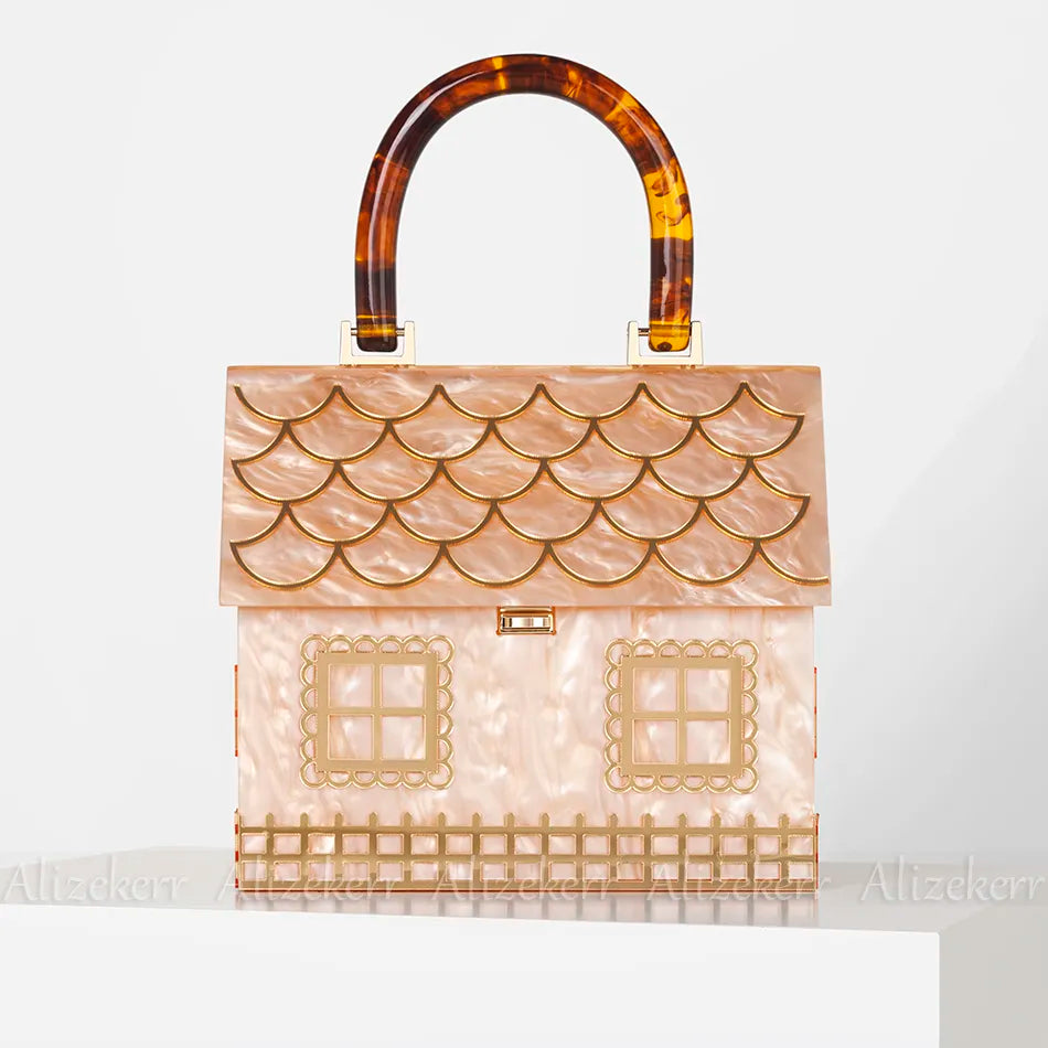 Acrylic House-Shaped Evening Clutch