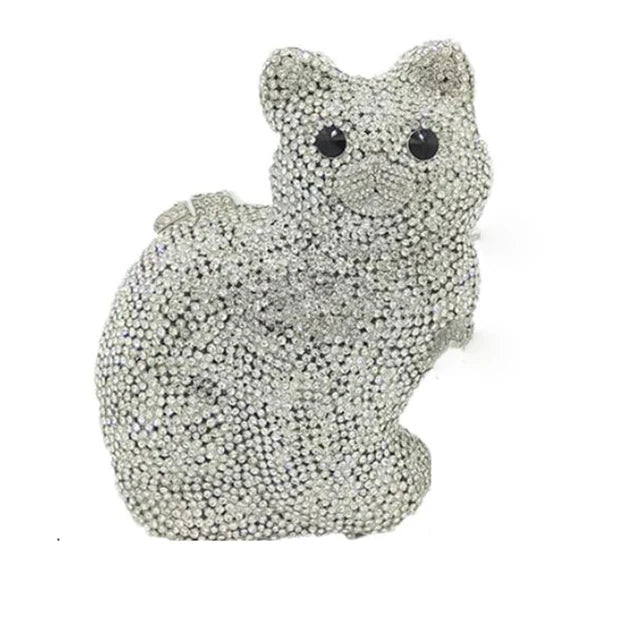 Crystal Cat Shape Rhinestone Clutch
