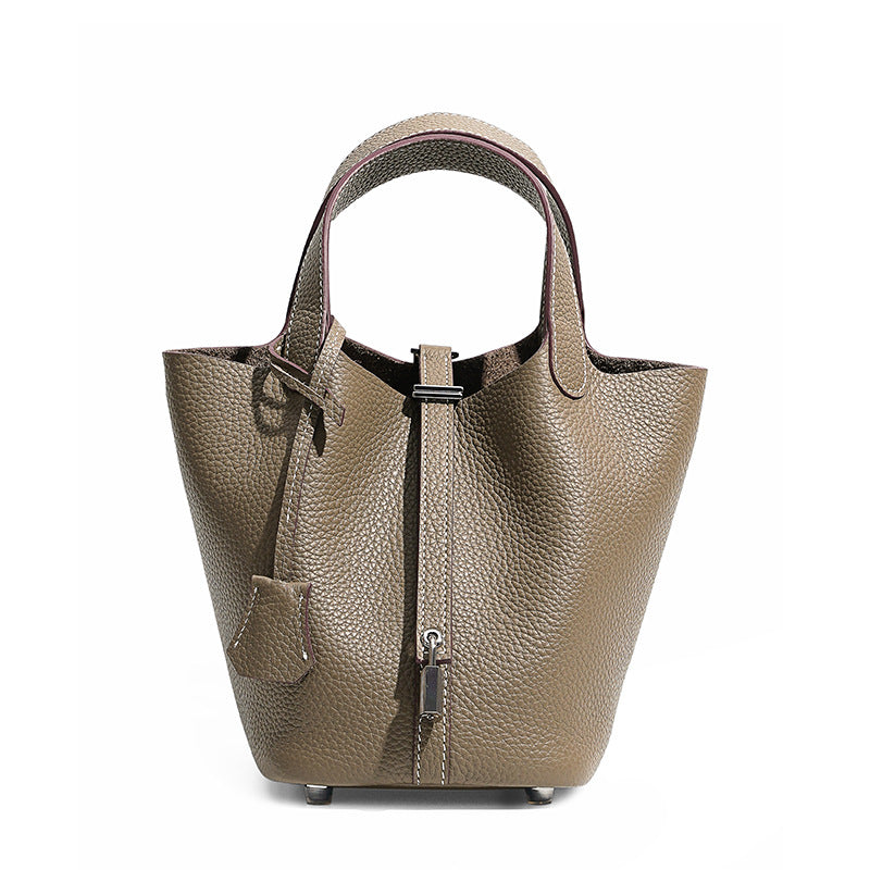 Genuine Leather Bucket Bag