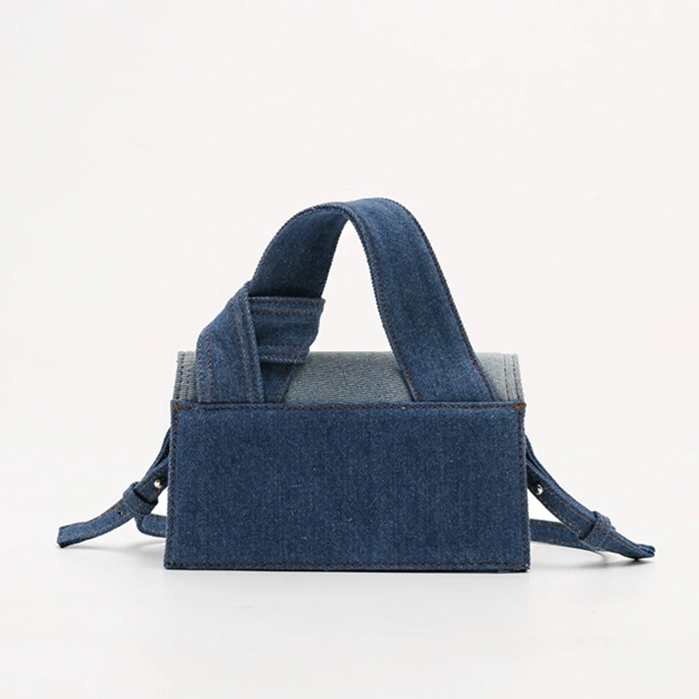 Denim Patchwork Canvas Shopper Tote