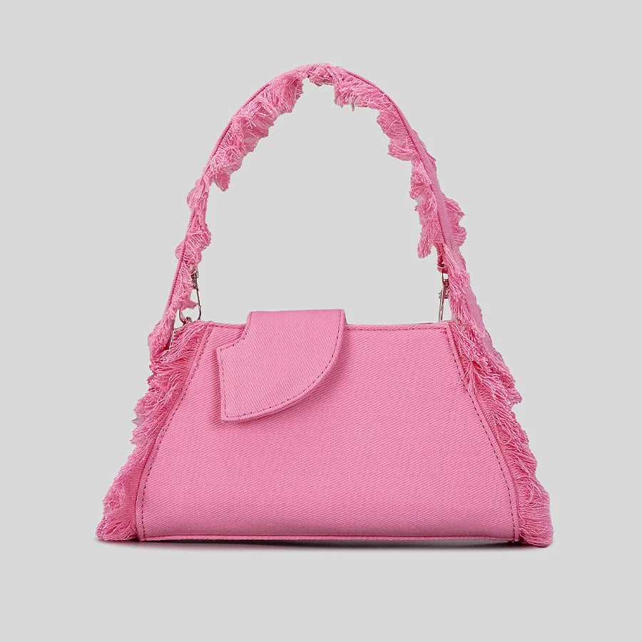 Denim Wide Strap Armpit Tote