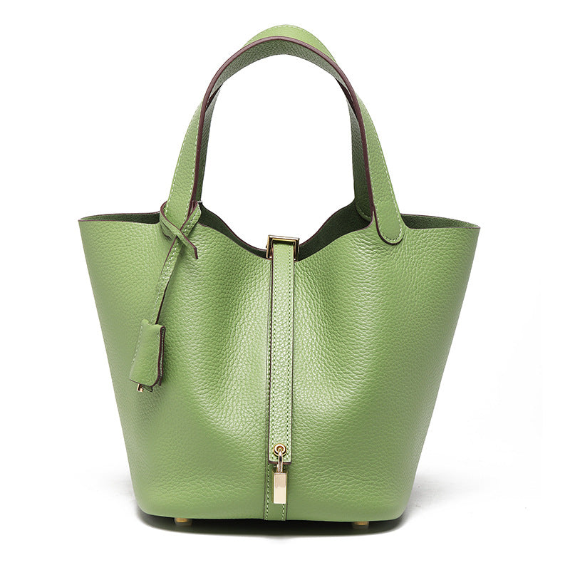 Genuine Leather Bucket Bag
