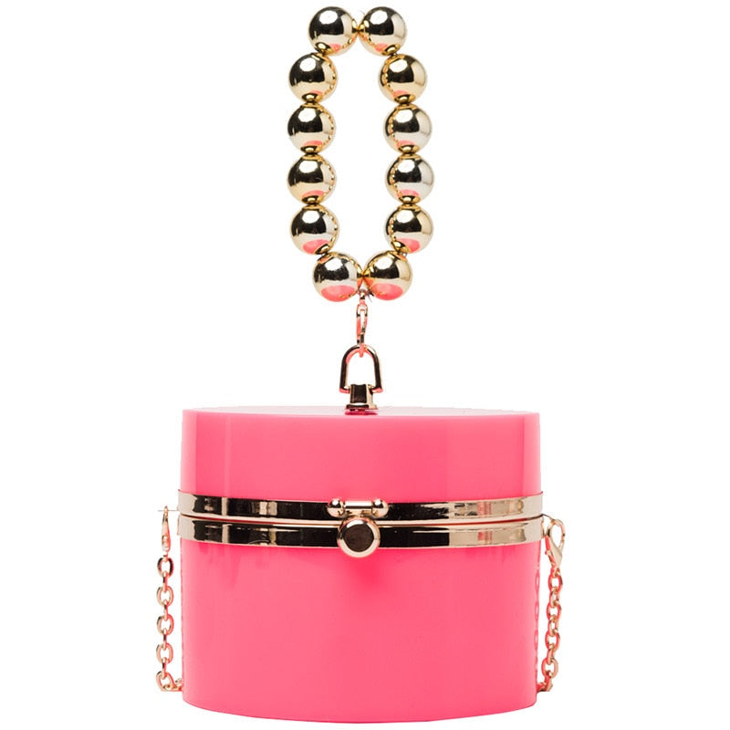 Diamond Pearl Round Clutch