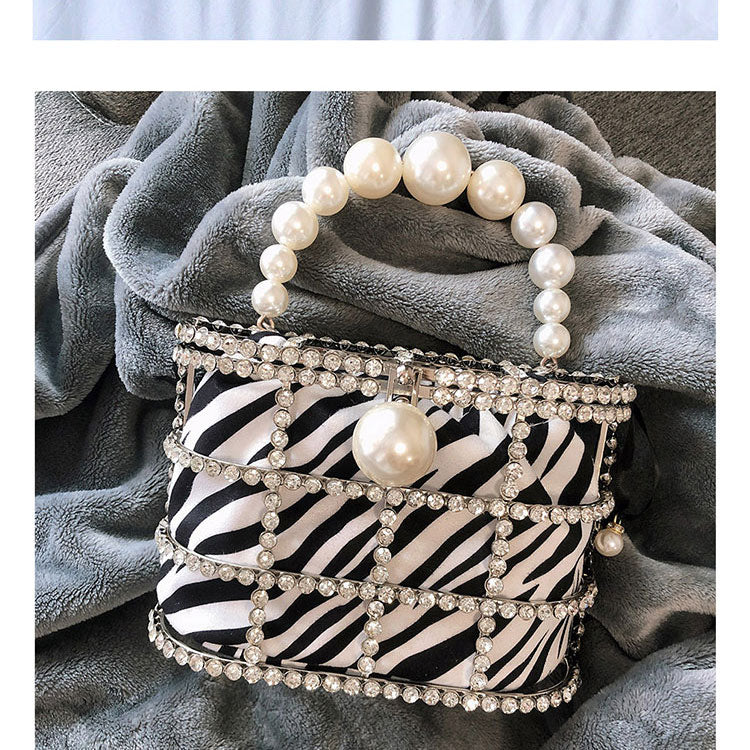Leopard Diamond Basket Bag