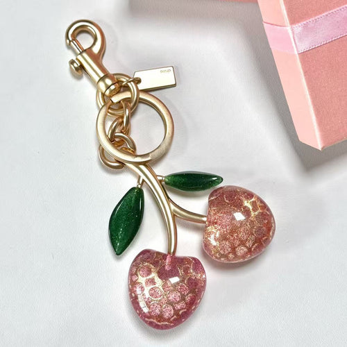 Cherry Crystal Bag Charm Keychain