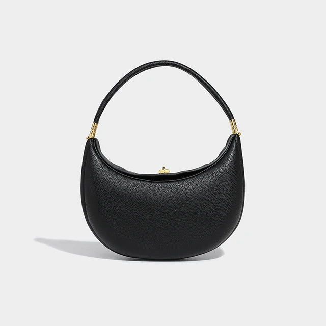 Half Moon Soft Leather Shoulder Bag