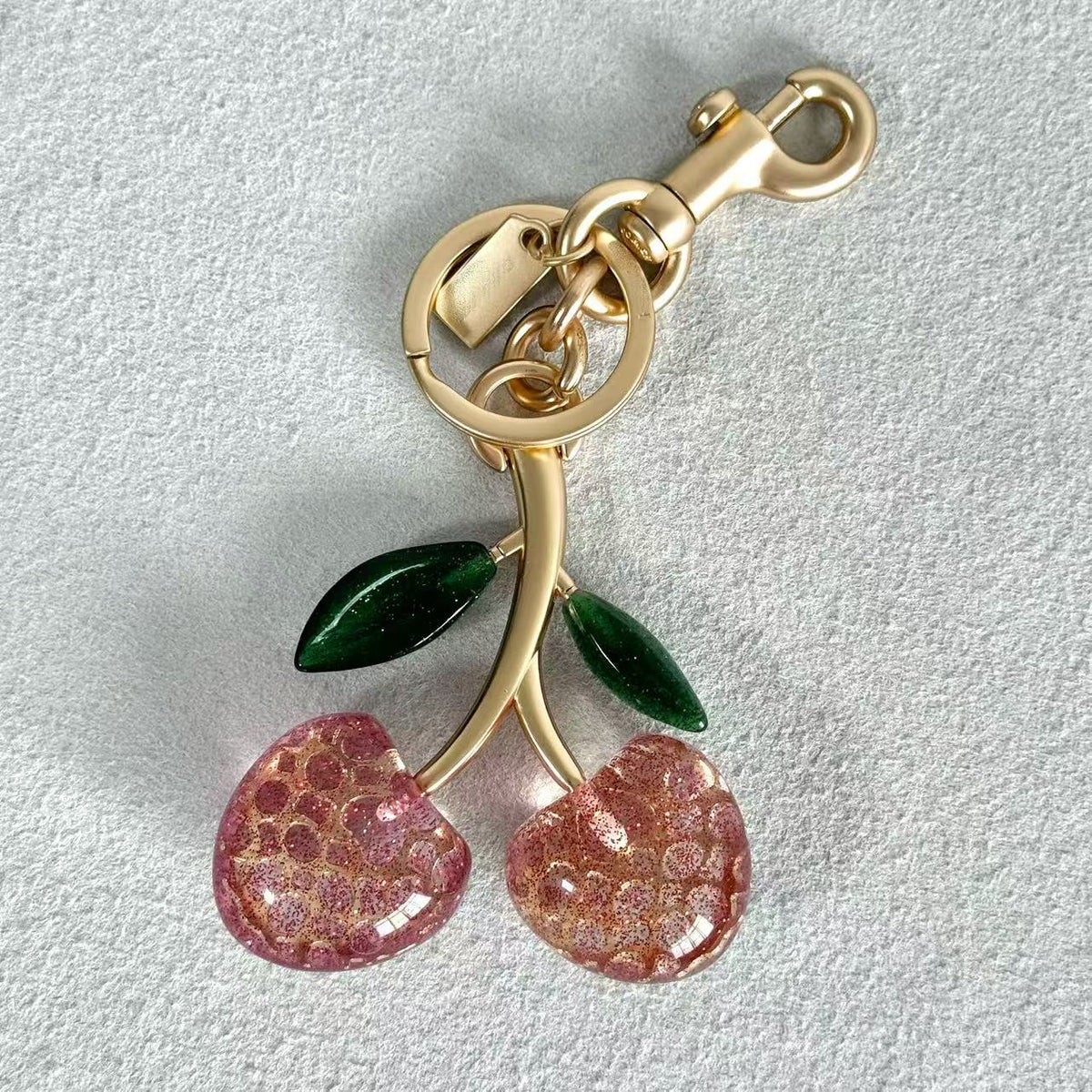Cherry Crystal Bag Charm Keychain