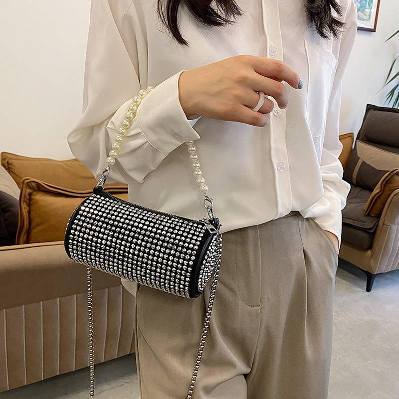 Pearl Cylinder Chain Bag