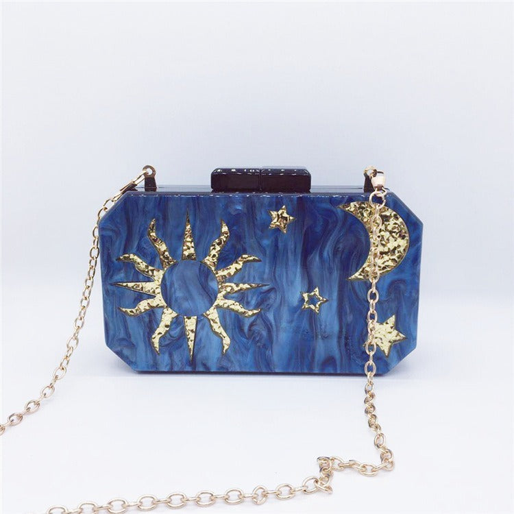Star Moon Acrylic Evening Bag