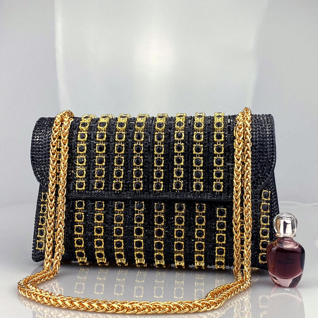 Rhinestone Brooch Evening Clutch