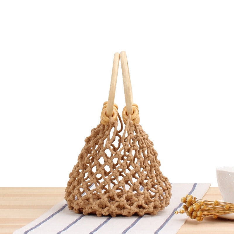 Handwoven Cotton Net Beach Tote