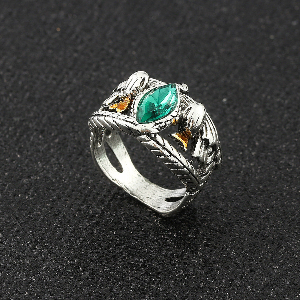 Lord of the Rings Aragorn Ring with Gemstone Men's Ring Cosplay Costume Accessory Jewelry for Men