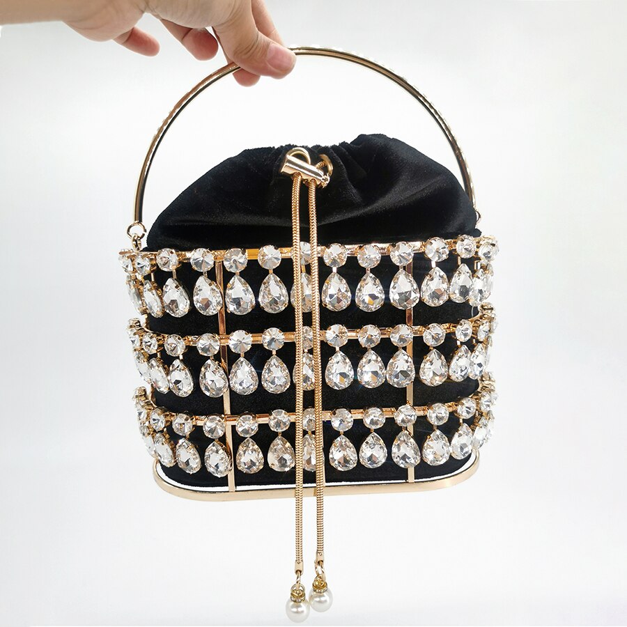 Crystal Velvet Evening Clutch