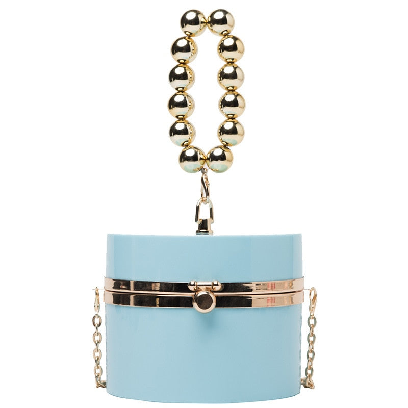 Diamond Pearl Round Clutch