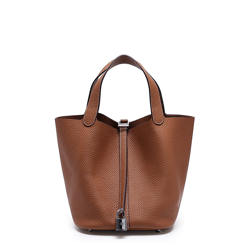 Genuine Leather Bucket Bag