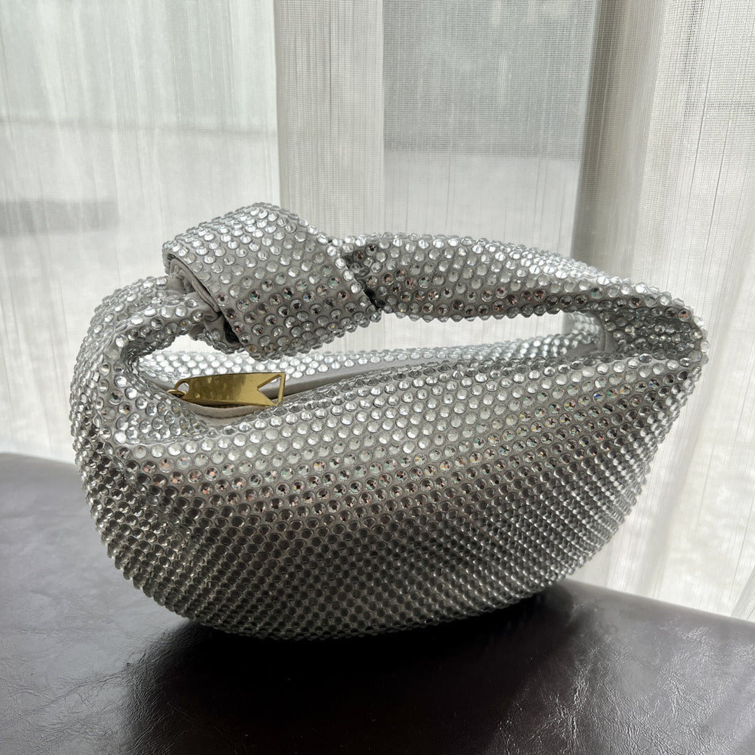 Crystal Knotted Half Moon Underarm Bag