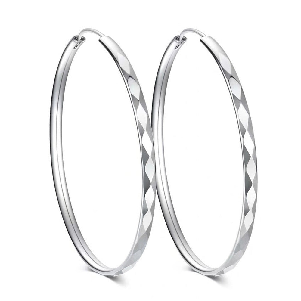 Oversized Rhombus Cut-Out Hoop Earrings