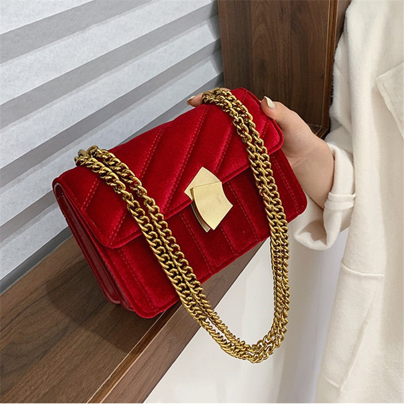 Vintage Velvet Chain Bag